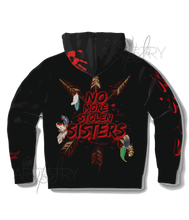 Load image into Gallery viewer, Murdered and Missing Indigenous Women, MMIW Hoodie flat back