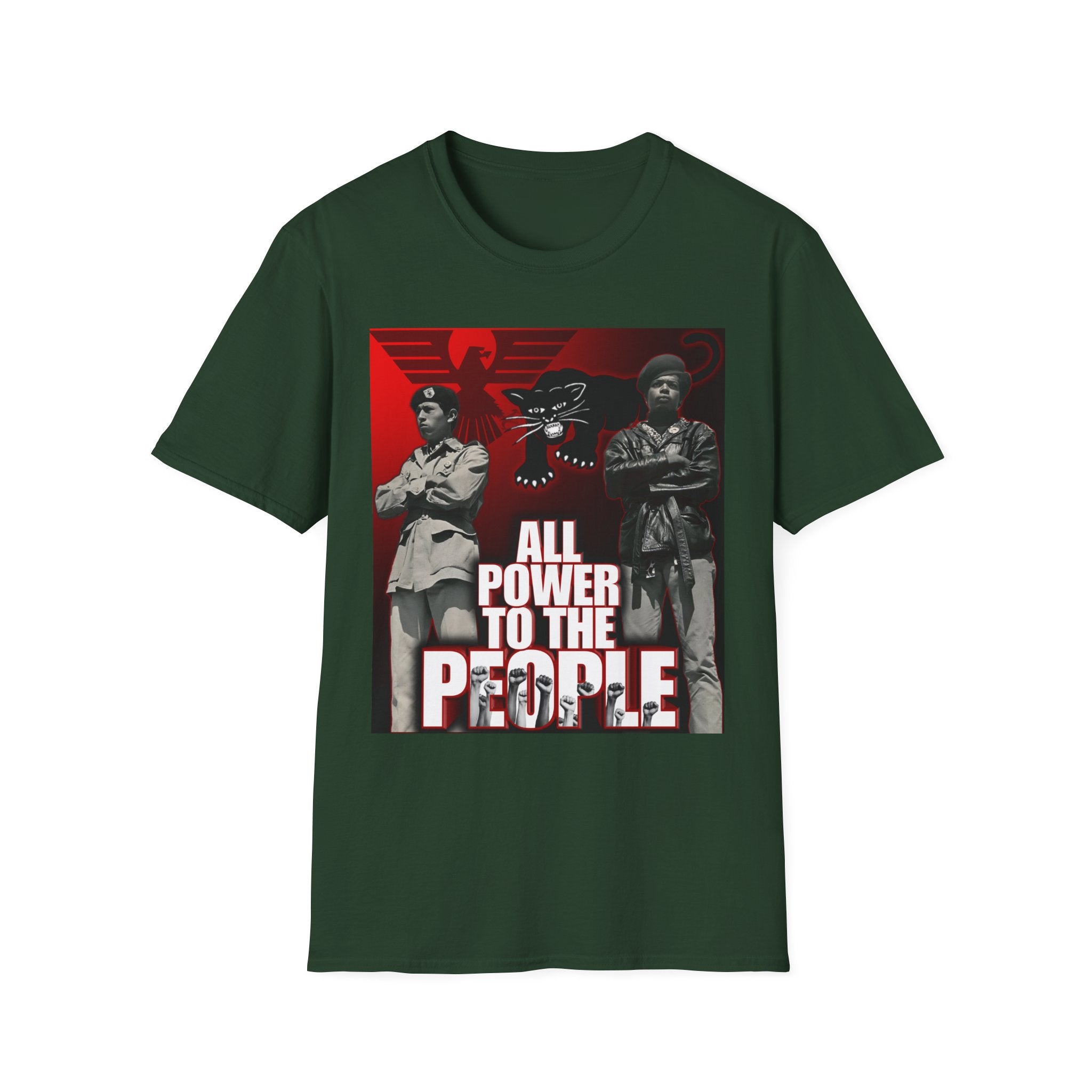 All Power to the People Shirt - Black Panthers & Brown Berets Solidarity Tee - Black & Indigenous Owned