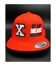 Load image into Gallery viewer, Malcolm X, By Any Means Necessary - Embroidered, Flat-Bill, Classic, Snap-Back Cap. ONE SIZE
