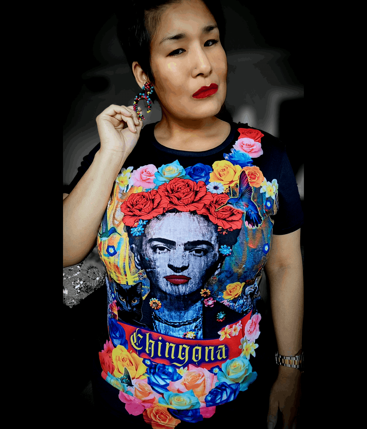 Frida Kahlo Chingona Women's Premium T-Shirt front facing