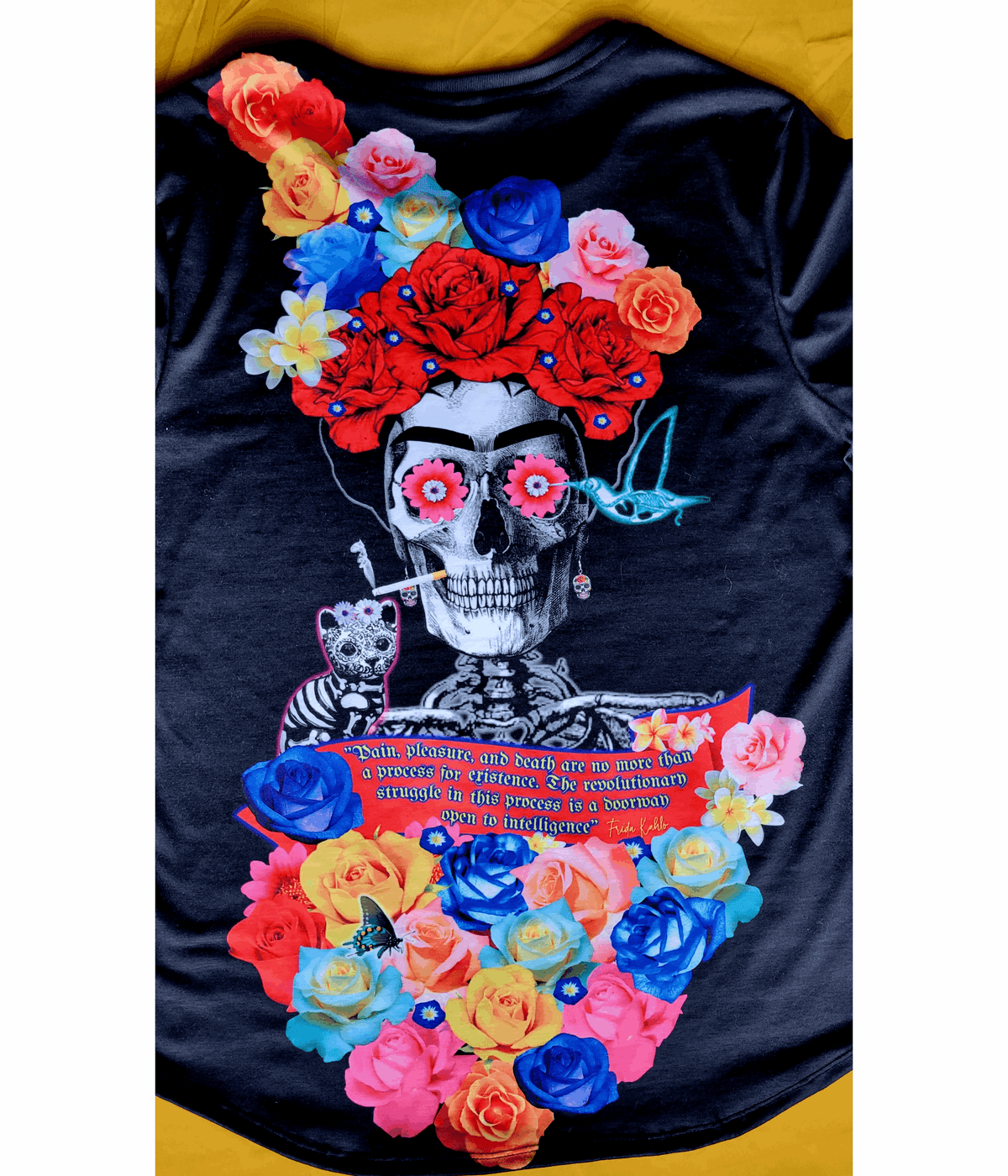 Frida Kahlo Chingona Women's Premium T-Shirt back facing