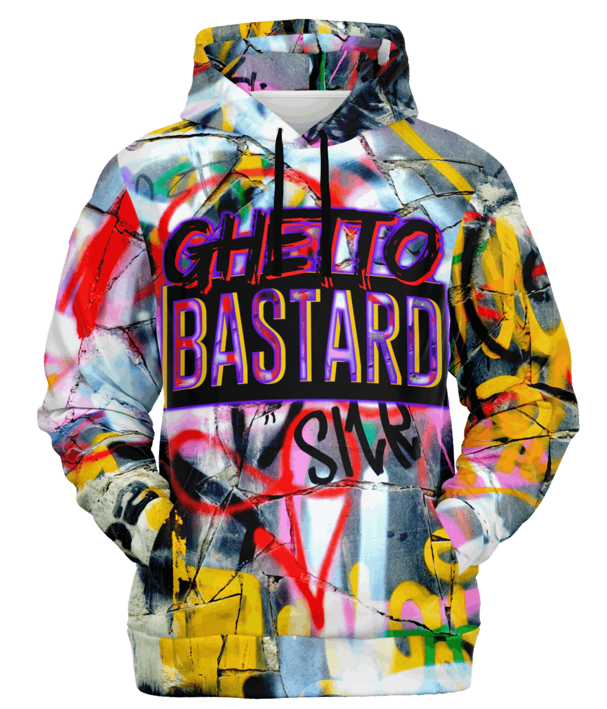 Ghetto Bastard Graffiti Hoodie front facing