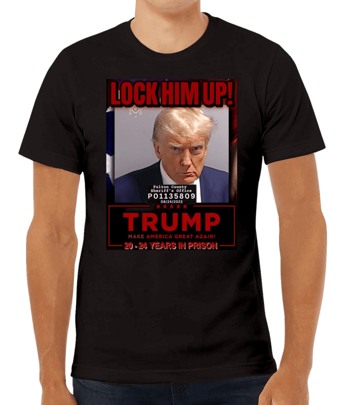 Trump, Lock Him Up T-Shirt front facing