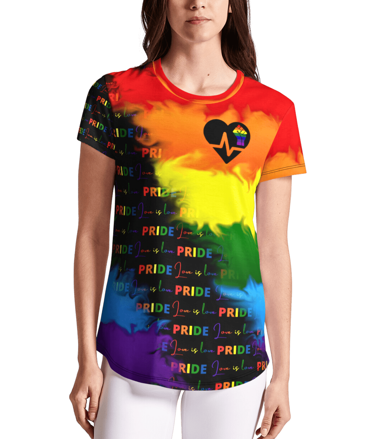 PRIDE LGBTQ+ Rainbow Women's Premium Crew T-Shirt