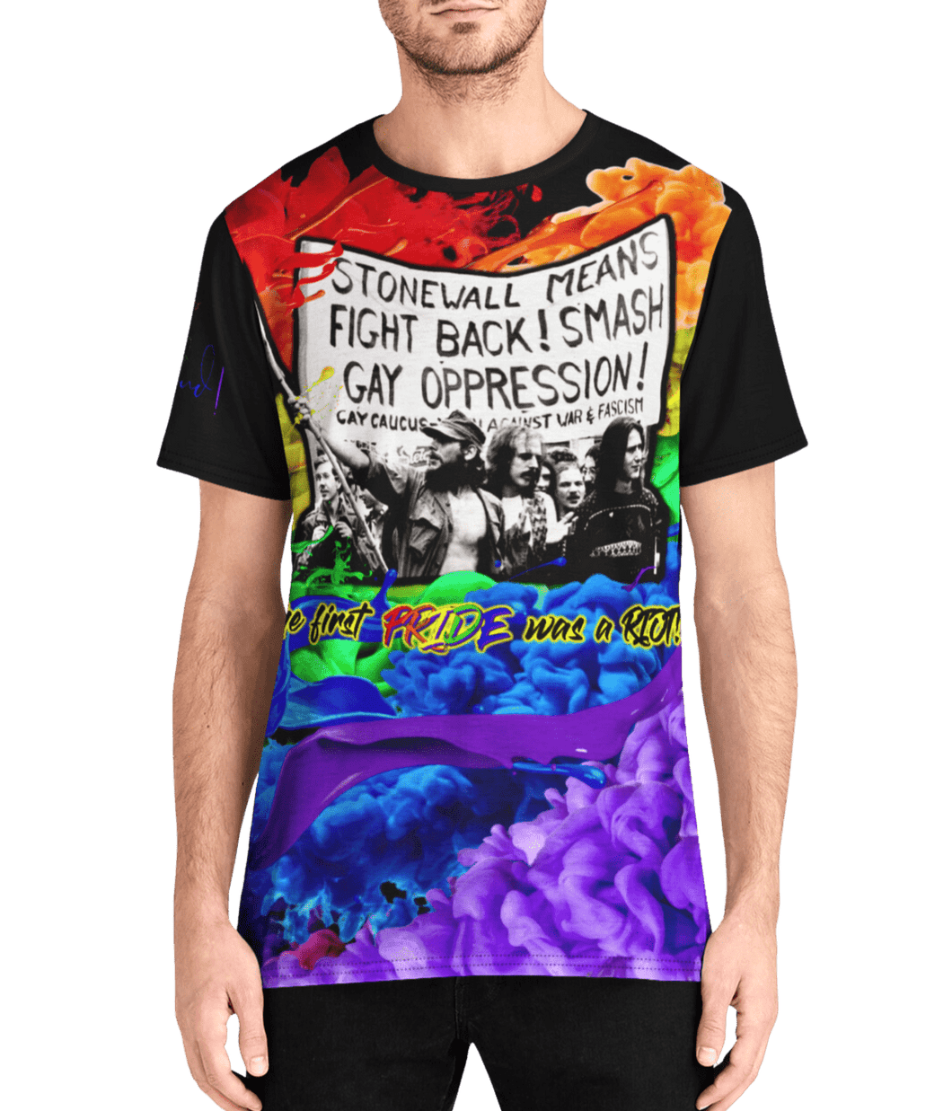 Stonewall Pride Men's Premium Crew Tee front facing