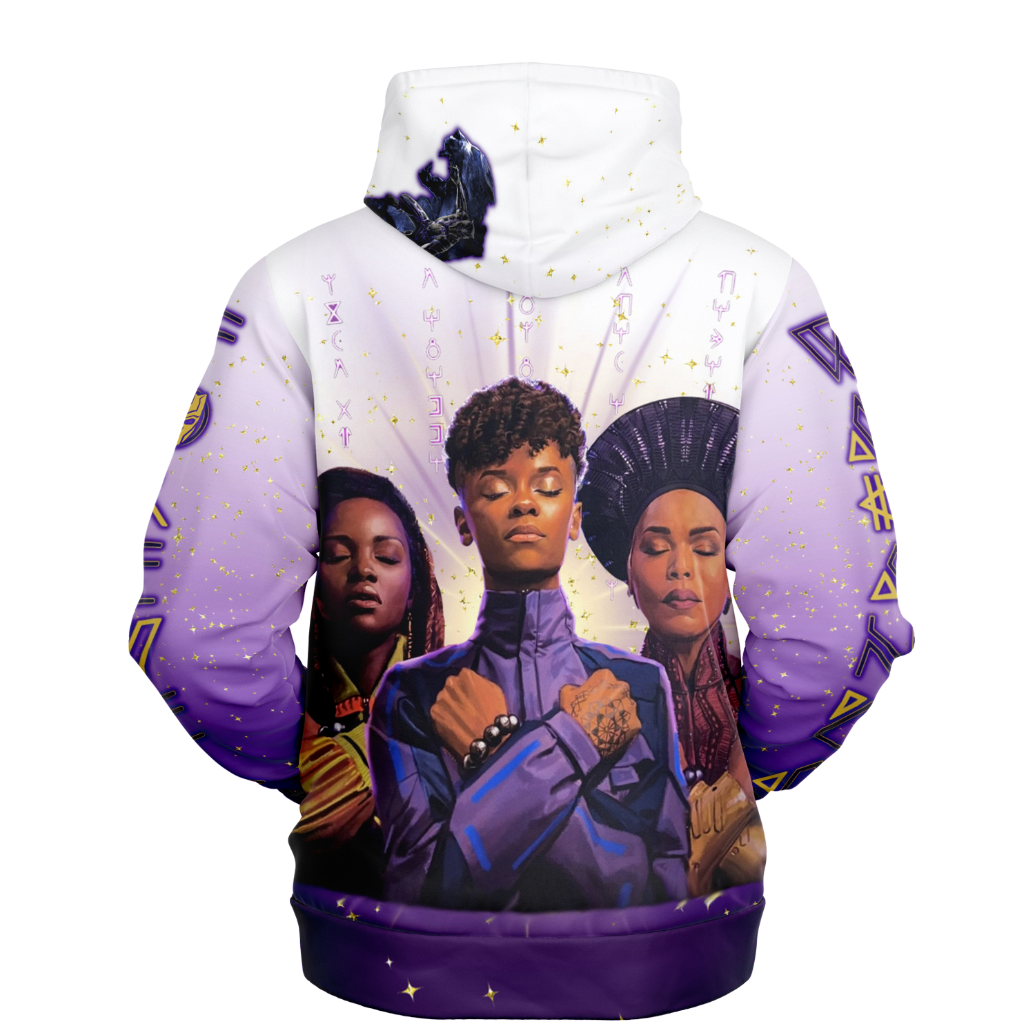 Wakanda Forever / Black Panther Tribute Hoodie back facing