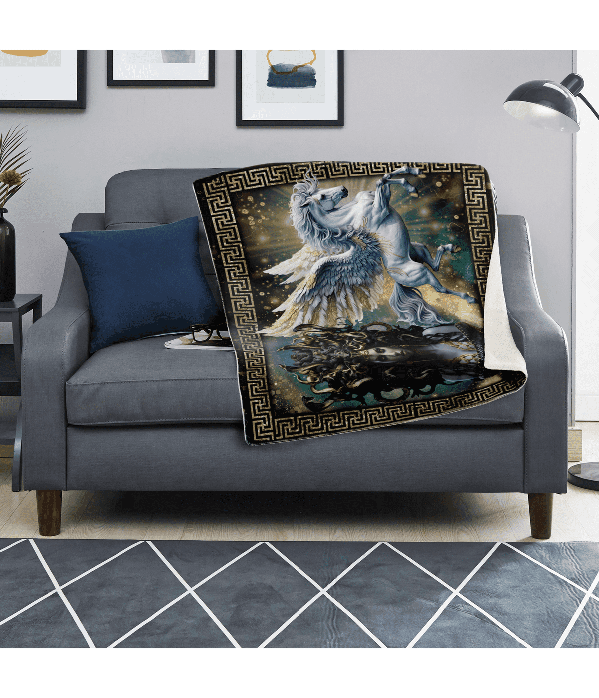 Medusa and Pegasus Greek Gods Blanket