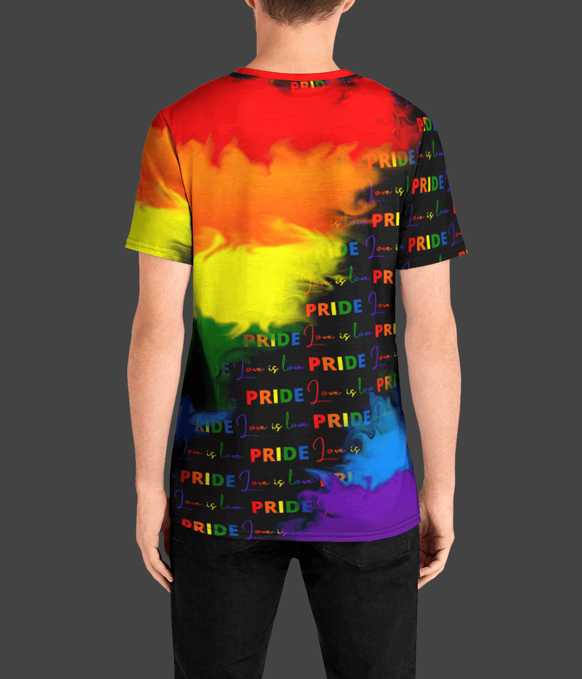 PRIDE LGBTQ+ Men's Premium Mens Crew T Shirt  back facing