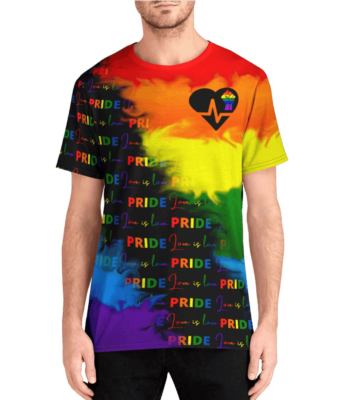 PRIDE LGBTQ+ Men's Premium Mens Crew T Shirt front facing