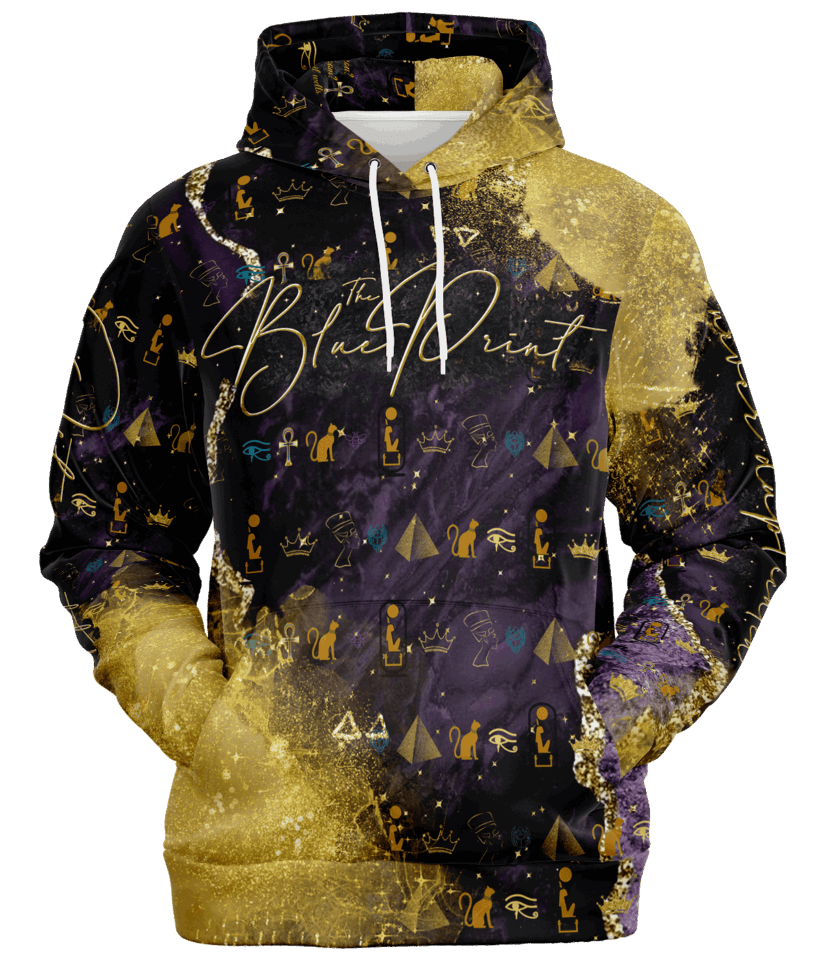 Black Woman is the Blueprint Hoodie front facing