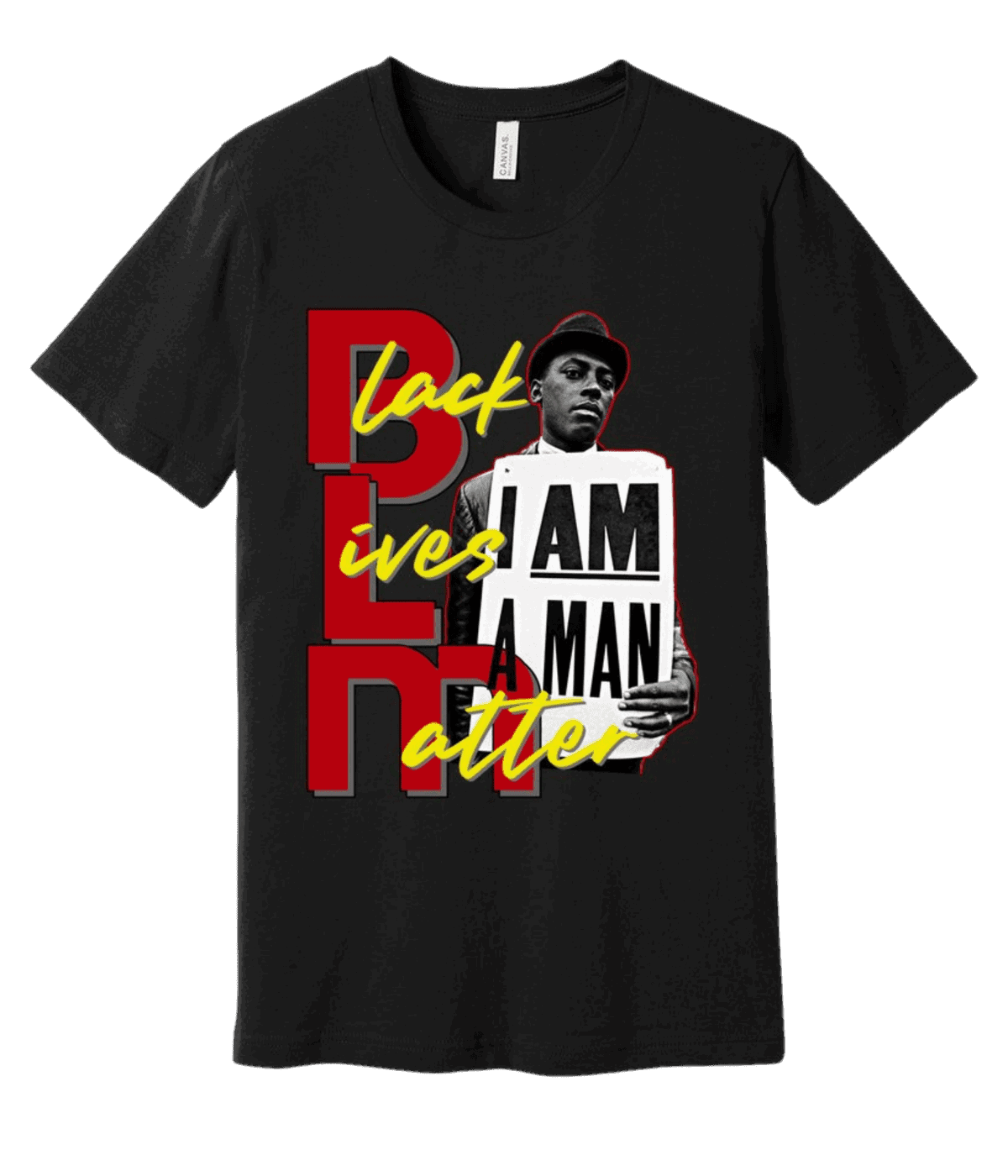 Black Lives Matter, I am a Man Tee front facing