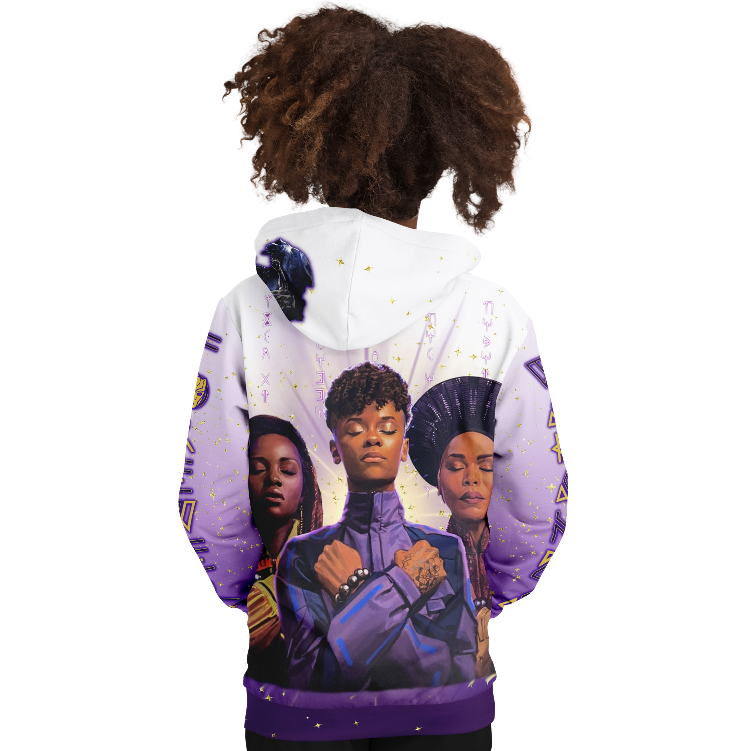 Wakanda Forever / Black Panther Tribute Hoodie back facing