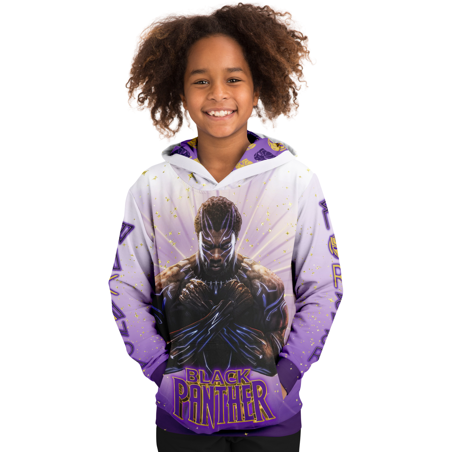 Wakanda Forever / Black Panther Tribute Hoodie front facing