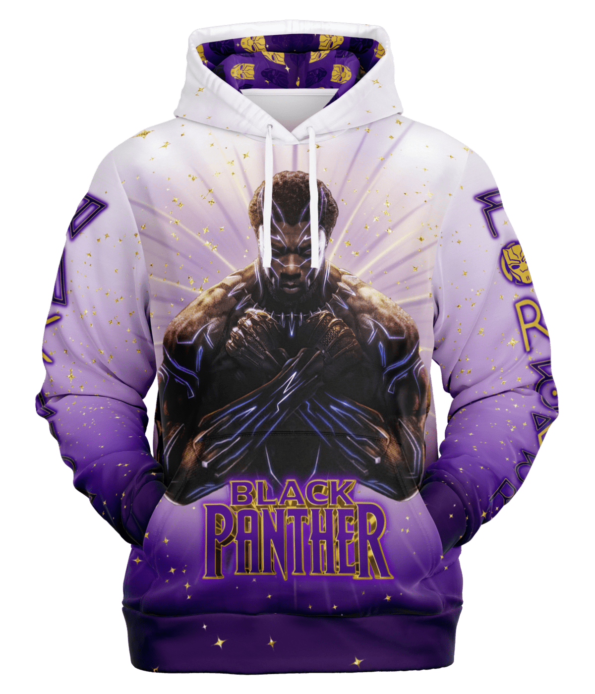 Wakanda Forever / Black Panther front facing hoodie